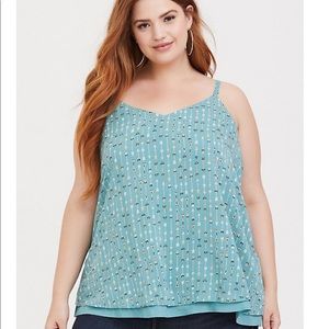 Torrid Turquoise Arrow Challis Swing Cami